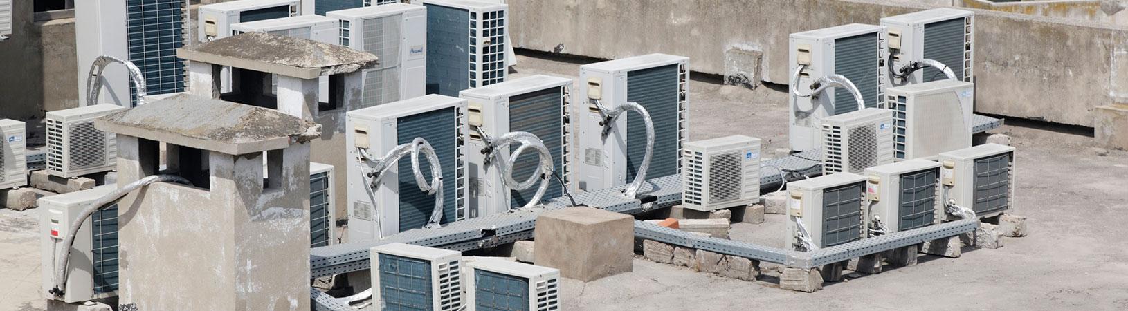 Air-conditioning-units-on-the-roof-of-a-house,-Casablanca,-Grand-Casablanca,-Morocco,-Maghreb,-North-Africa