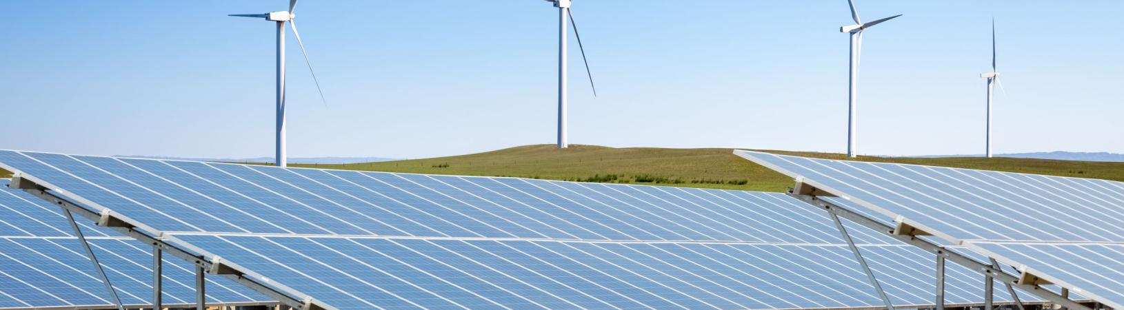 solar panels and turbines